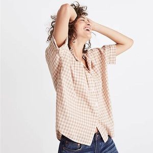 Courier Side-Button Shirt in Gingham Check
